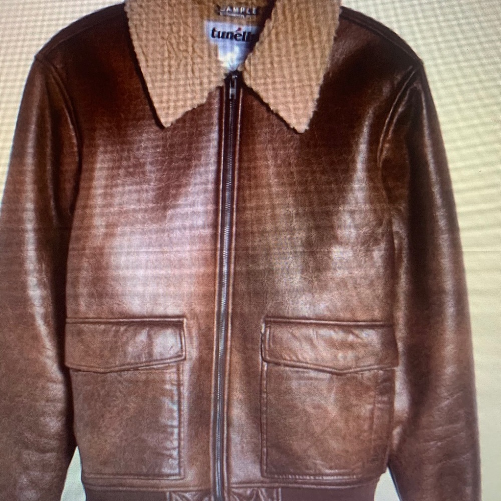 Tunellus Distressed Faux Leather Bomber